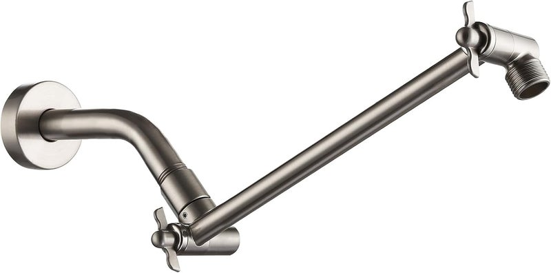 Pichrain Shower Head Extension Arm, Adjustable Shower Head Arm Extender with Locking Set Screw, G1/2 Connector for Fixed/Rain/Handheld Showerheads, Easy Installation (Brushed Nickel, 10 Inch) - Image 1